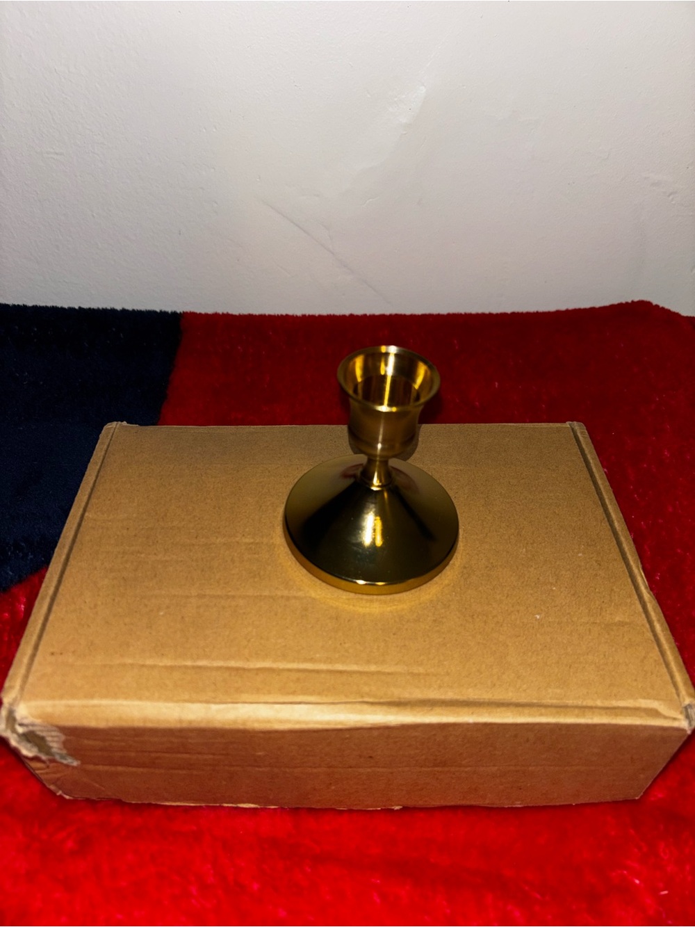 Brass Finish Candle Holder - Gold Accent Home Decor